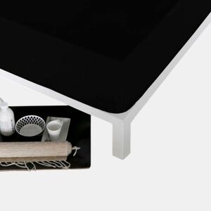 Lençol de baixo ajustável Naturals Preto Cama de 150 (150 x 190 cm)
