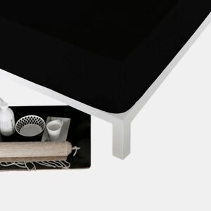 Lençol de baixo ajustável Naturals Preto Cama de 180 (180 x 190 cm)