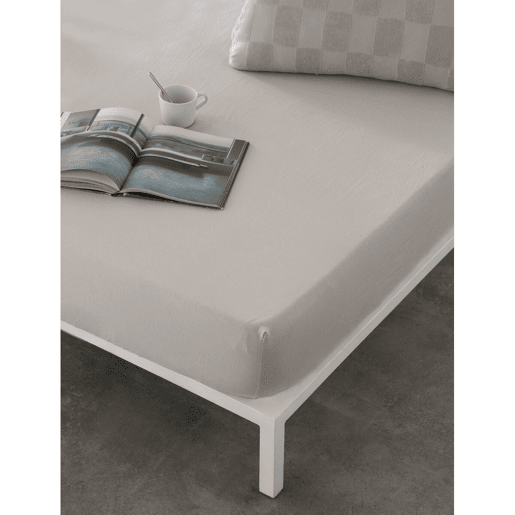 Lençol de baixo ajustável Naturals ELBA Cinzento claro 135 x 200 (Casal)