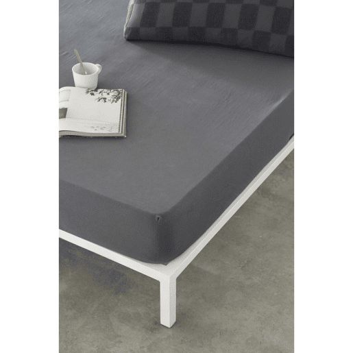 Lençol de baixo ajustável Naturals ELBA Cinzento escuro 135 x 200 (Casal)