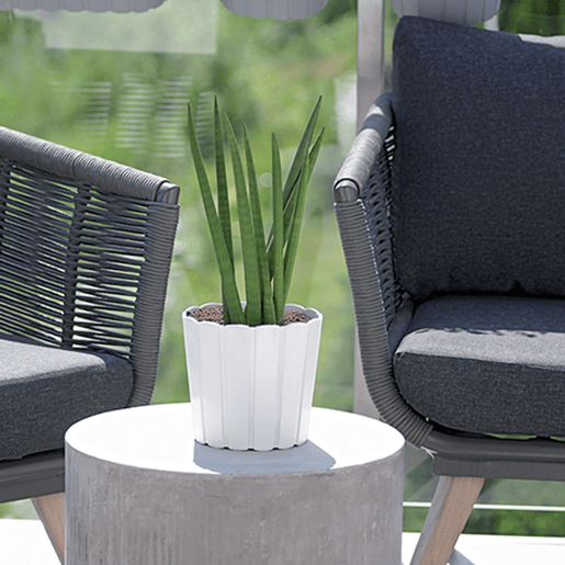 Vaso de plantas às riscas 2,2L cinzento-pedra Boardee Basic 165x165x150 cm