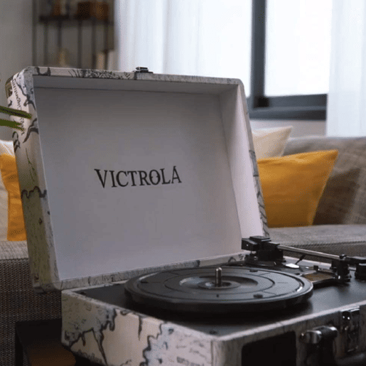 Gira-discos portátil com Bluetooth e colunas Victrola Journey três velocidades de reprodução 33 13, 45 e 78 RPM