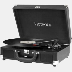 Gira-discos portátil com Bluetooth e colunas Victrola Journey três velocidades de reprodução 33 13, 45 e 78 RPM