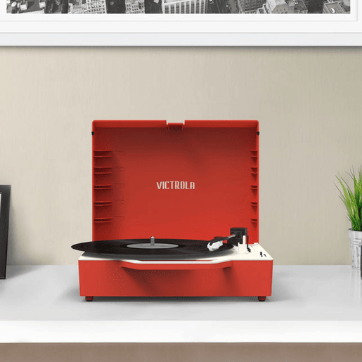 Leitor de discos vintage com um toque moderno Victrola Re-Spin três velocidades de reprodução: 33 13, 45 e 78 RPM