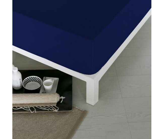 Sábana bajera ajustable naturals azul cama de 180 (180 x 190 cm)