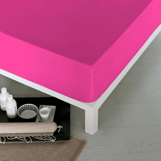 Lençol de baixo ajustável Naturals Fúcsia Cama de 180 (180 x 190 cm)