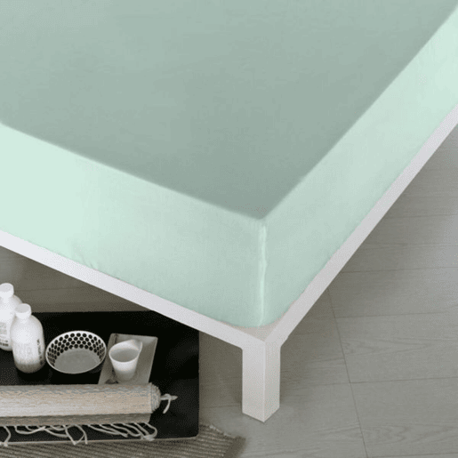 Lençol de baixo ajustável Naturals Verde Cama de 105 (105 x 190 cm)