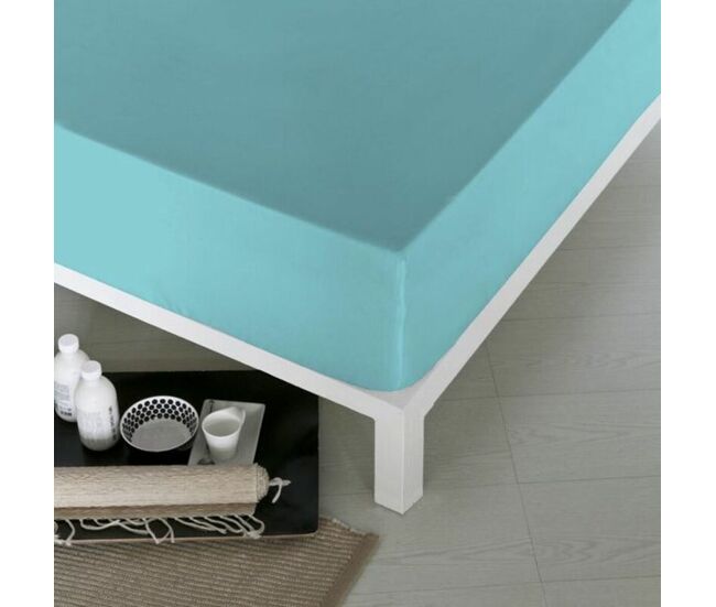 Sábana bajera ajustable naturals turquesa cama de 135 (135 x 190 cm)