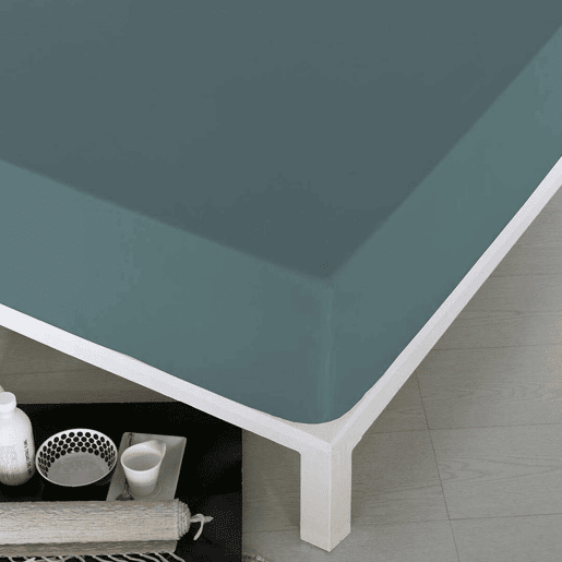 Lençol de baixo ajustável Naturals Verde Cama de 105 (105 x 190200 cm)