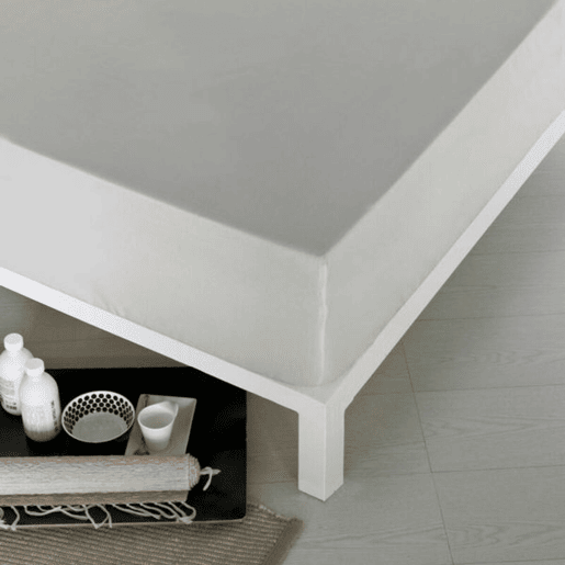 Lençol de baixo ajustável Naturals Cinzento Cama de 90 (90 x 190 cm)