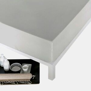Lençol de baixo ajustável Naturals Cinzento Cama de 90 (90 x 190 cm)