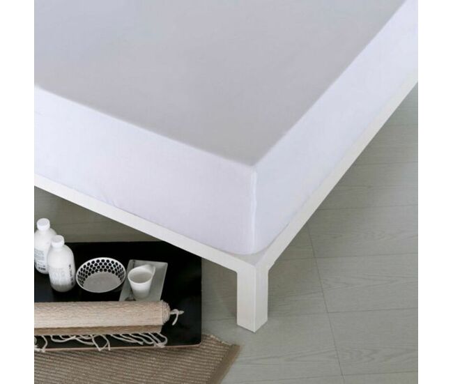 Sábana bajera ajustable naturals blanco cama de 90 (90 x 190 cm)