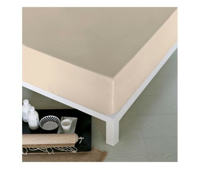 Sábana bajera ajustable naturals beige cama de 135 (135 x 190 cm) - cama de 90: 90 x 190/200 cm