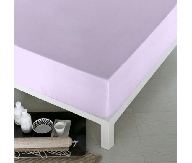 Sábana bajera ajustable naturals violeta cama de 150 (150 x 190 cm)