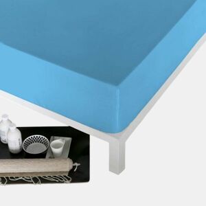 Lençol de baixo ajustável Naturals Azul Cama de 90 (90 x 190 cm)