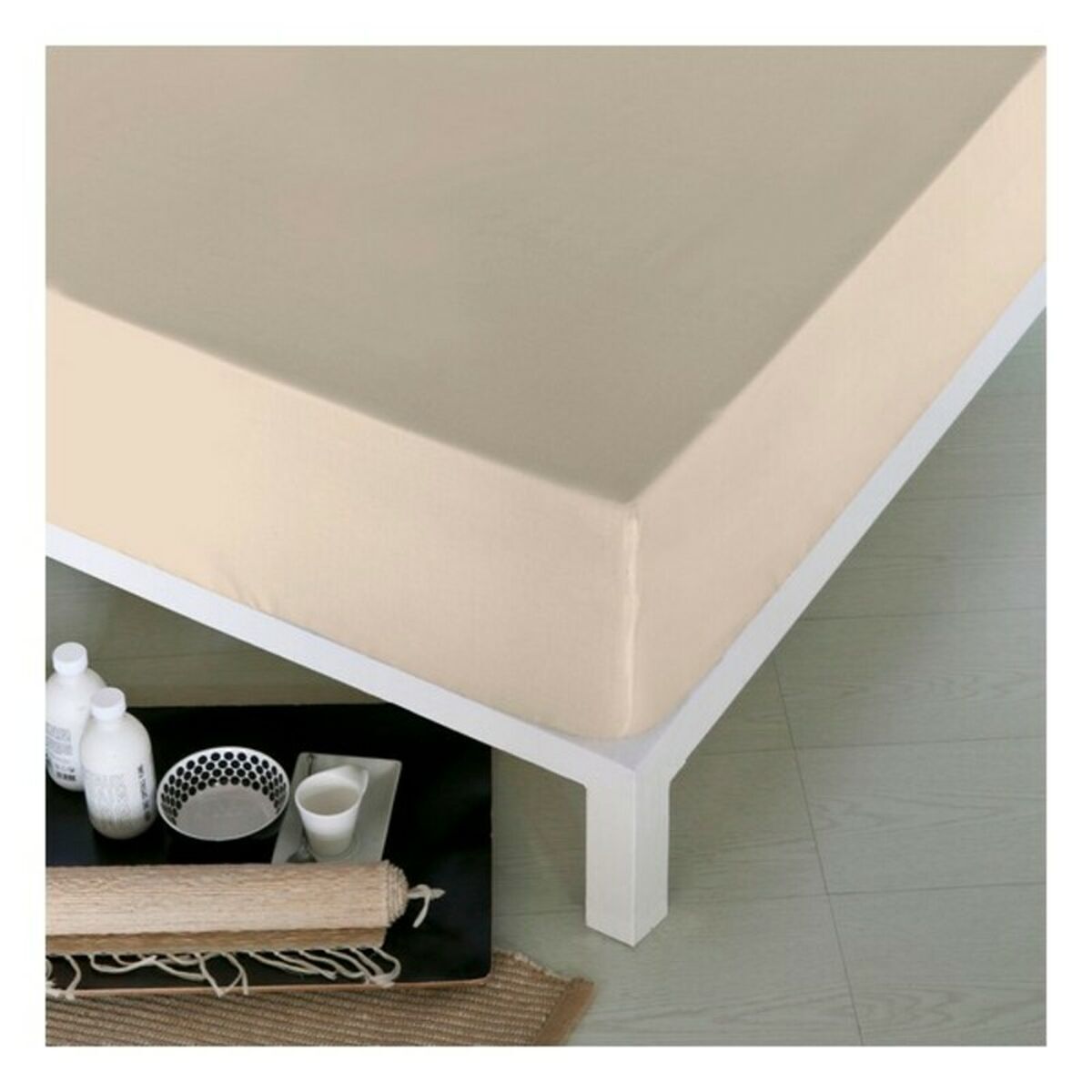Sábana bajera ajustable naturals beige cama de 105 (105 x 190 cm) - cama de 135 (135 x 190 cm)
