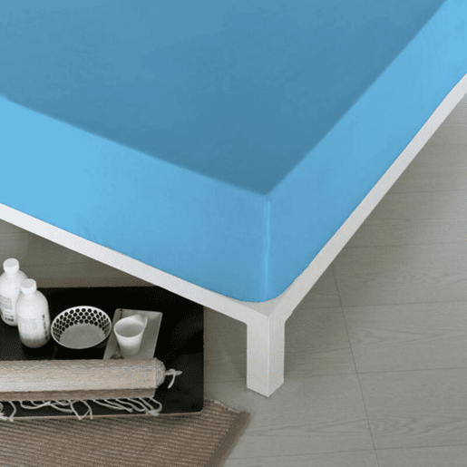 Lençol de baixo ajustável Naturals Azul Cama de 150 (150 x 190 cm)