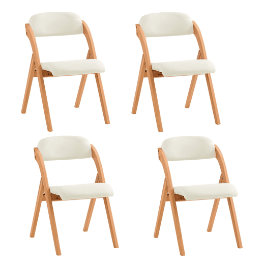 Conjunto de 4 cadeiras dobráveis de madeira Branco 47 x 60 x 77 cm SoBuy FST92-Wx4
