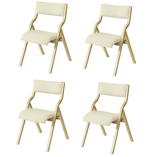 Conjunto de 4 cadeiras dobráveis Bege 48 x 58 x 78 cm SoBuy FST40-Wx4