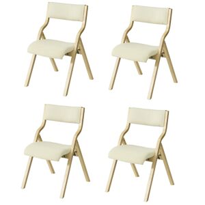 Conjunto de 4 cadeiras dobráveis Bege 48 x 58 x 78 cm SoBuy FST40-Wx4