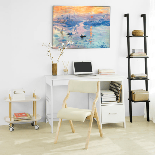 Conjunto de 4 cadeiras dobráveis Bege 48 x 58 x 78 cm SoBuy FST40-Wx4