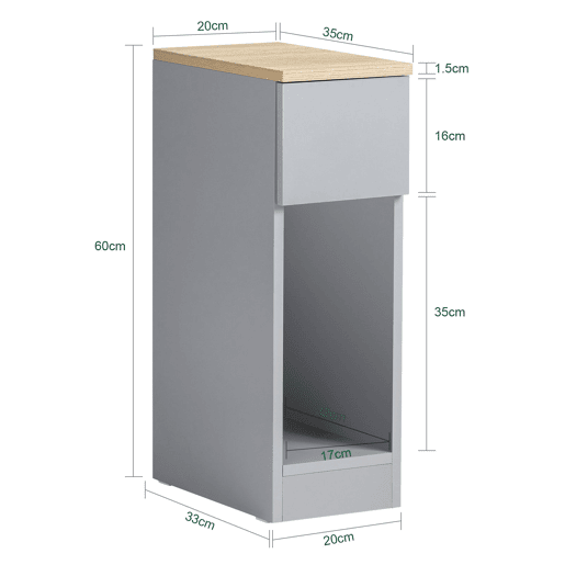 Conjunto de 2 mesas de apoio 20 x 35 x 60 cm Cinzento SoBuy FBT111-HGx2