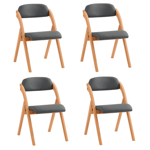 Conjunto de 4 cadeiras dobráveis de madeira cinzento escuro 47 x 60 x 77 cm SoBuy FST92-SGx4