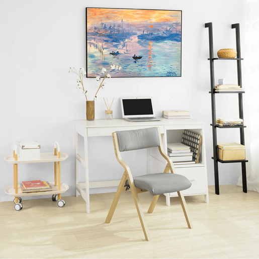 Conjunto de 2 cadeiras dobráveis Cinzento 48 x 58 x 78 cm SoBuy FST40-HGx2