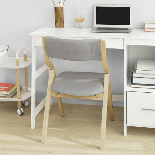 Conjunto de 2 cadeiras dobráveis Cinzento 48 x 58 x 78 cm SoBuy FST40-HGx2