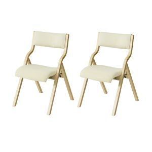 SoBuy Conjunto de 2 cadeiras dobráveis Bege 48 x 58 x 78 cm FST40-Wx2