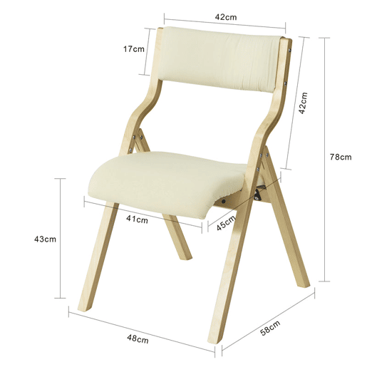 SoBuy Conjunto de 2 cadeiras dobráveis Bege 48 x 58 x 78 cm FST40-Wx2