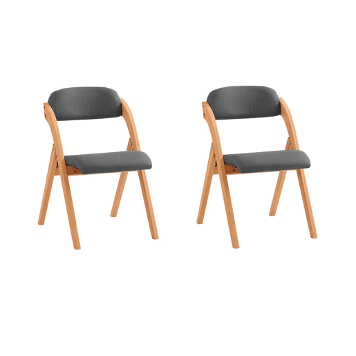 Conjunto de 2 cadeiras dobráveis de madeira cinzento escuro 47 x 60 x 77 cm SoBuy FST92-SGx2