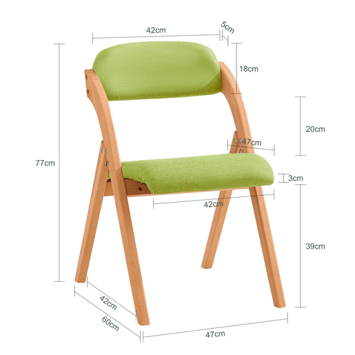 Conjunto de 4 cadeiras dobráveis de madeira 47 x 60 x 77 cm Verde SoBuy FST92-GRx4