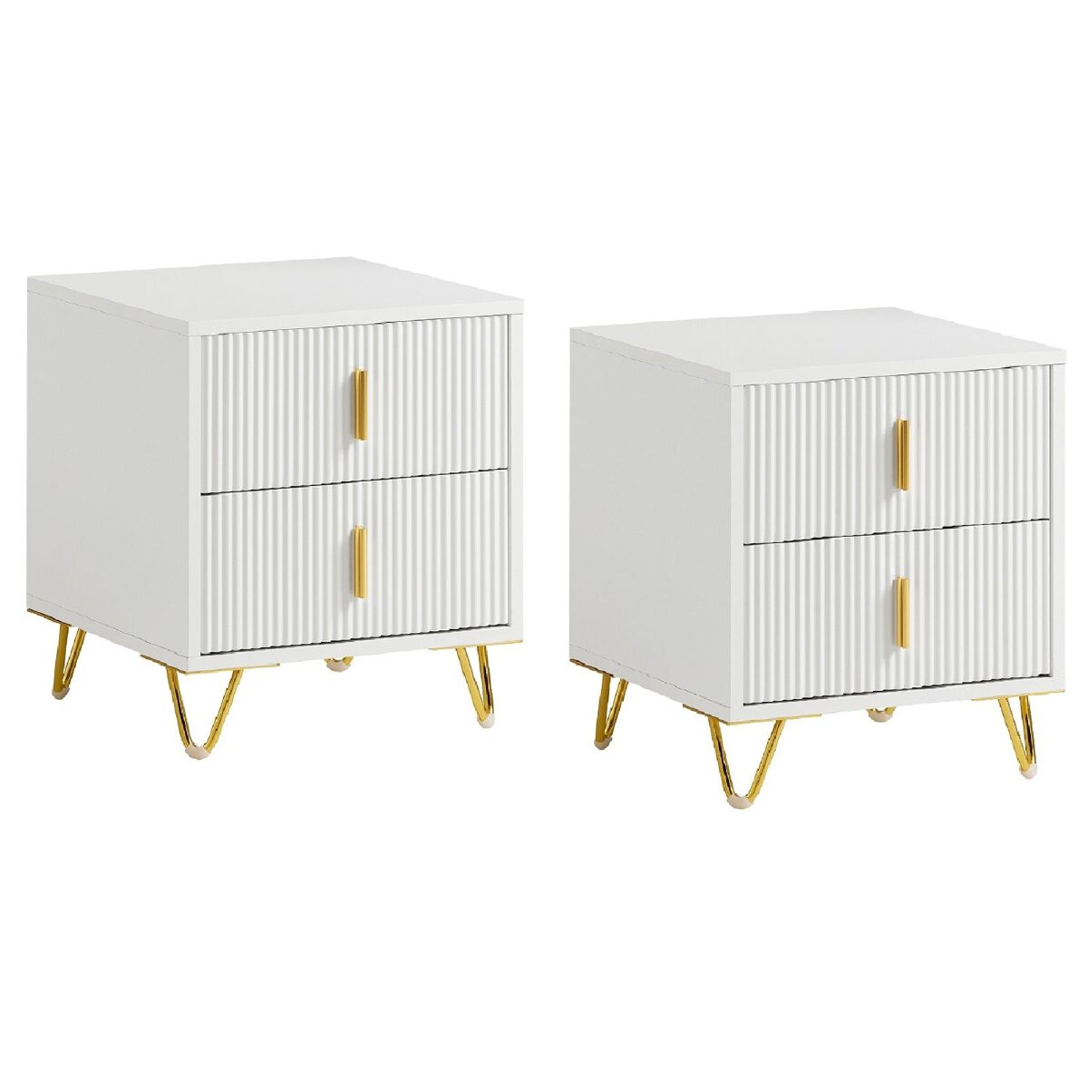 Set de 2 Mesitas de Noche con 2 cajones FBT115-Wx2 SoBuy