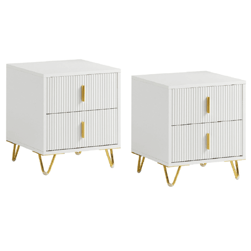 Conjunto de 2 mesas de apoio com 2 gavetas 40 x 40 x 47 cm SoBuy FBT115-Wx2