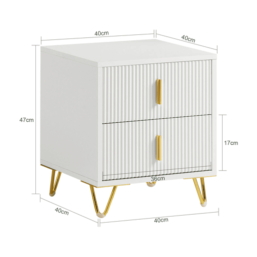 Conjunto de 2 mesas de apoio com 2 gavetas 40 x 40 x 47 cm SoBuy FBT115-Wx2