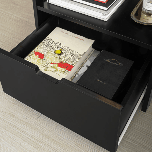 Mesa de cabeceira de quarto com 2 gavetas Preto 45x55x38cm SoBuy FRG258-SCHx2