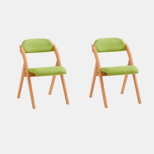 Conjunto de 2 cadeiras dobráveis de madeira 47 x 60 x 77 cm Verde SoBuy FST92-GRx2