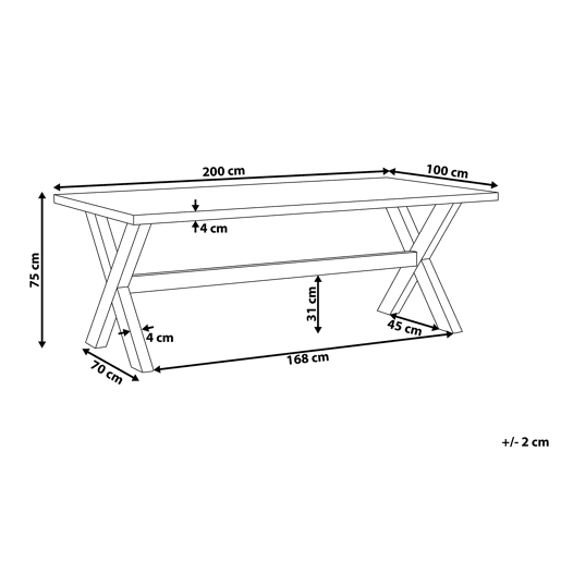 Mesa de refeição de jardim OLBIA 200 cm 100 cm Betão Cinzento