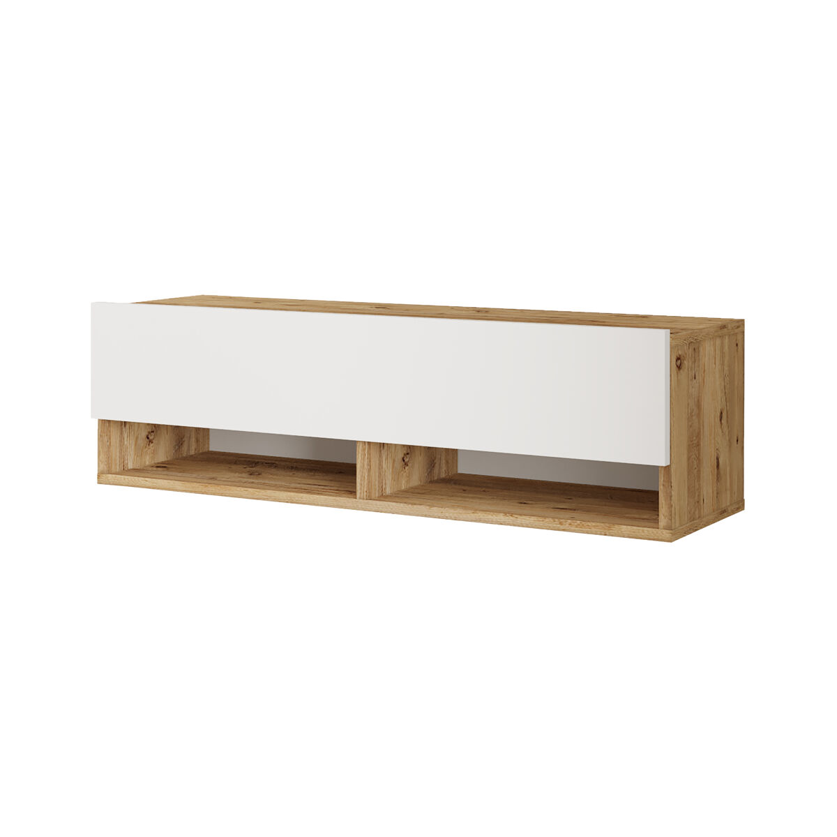 Mueble tv suspendido laitila aglomerado 100x32x30 cm roble r√∫stico / blanco [en.casa]