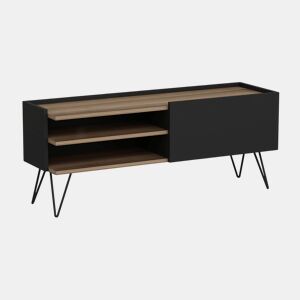 Dronninglund móvel moderno para televisão 2 prateleiras 50x124x37 cm pretoefeito madeira