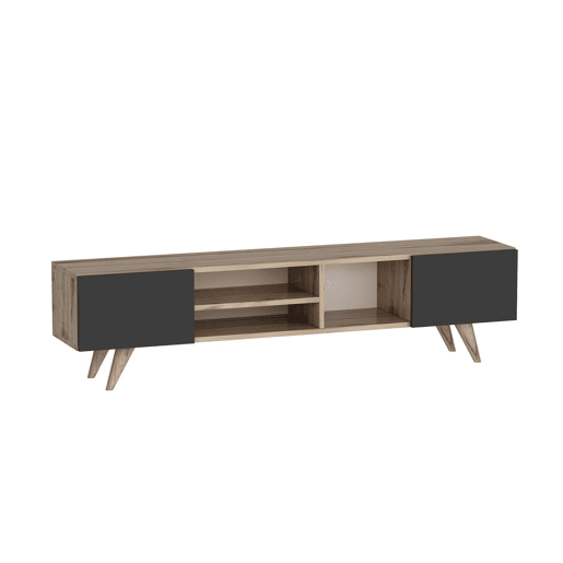Armário TV Assens aglomerado 40 x 160 x 31 cm carvalho  preto en.casa.