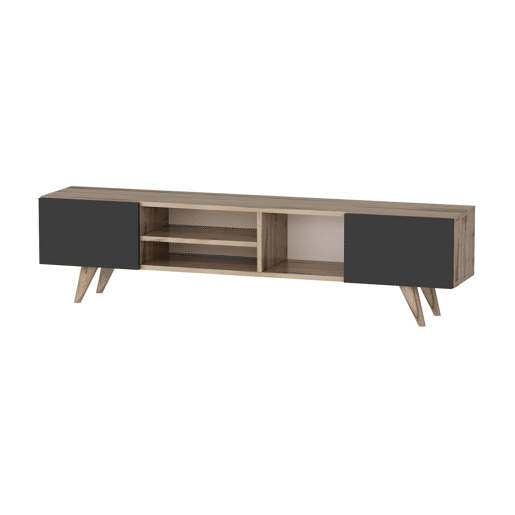 Armário TV Assens aglomerado 40 x 160 x 31 cm carvalho  preto en.casa.