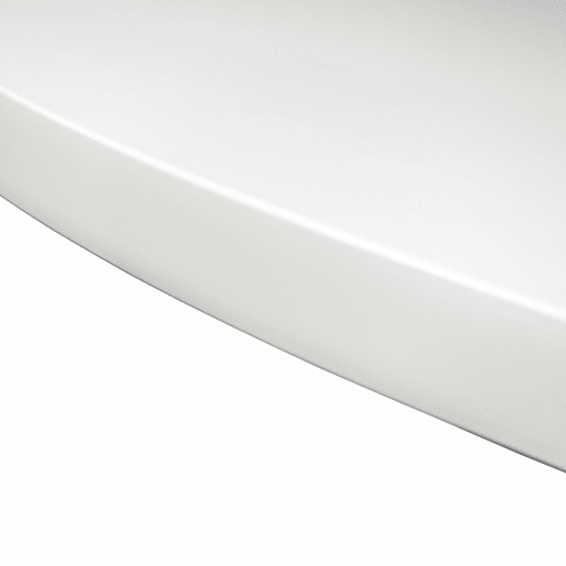 Mesa de jantar redonda, Modelo ZEN, 90x90x77cm, para 4 pessoas, Materiais resistentes, cor branco mate, Pés metálicos em preto lacado mate
