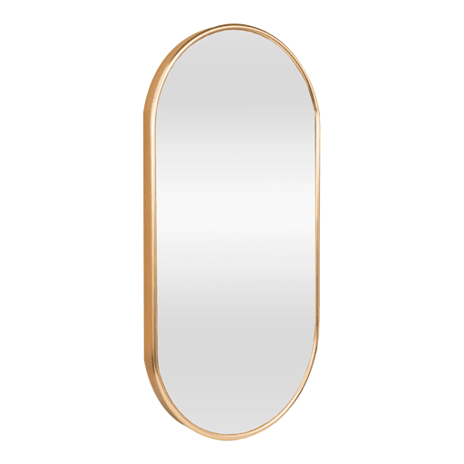 Espelho de parede oval em alumínio Picciano 40x80 cm Dourado