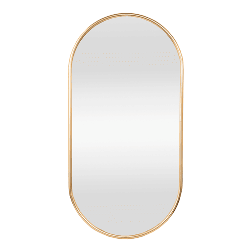 Espelho de parede oval em alumínio Picciano 40x80 cm Dourado