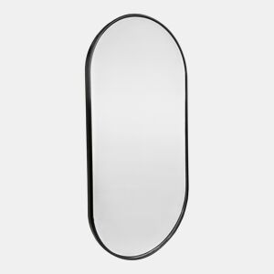 Espelho de parede oval em alumínio Picciano 30x60 cm Preto