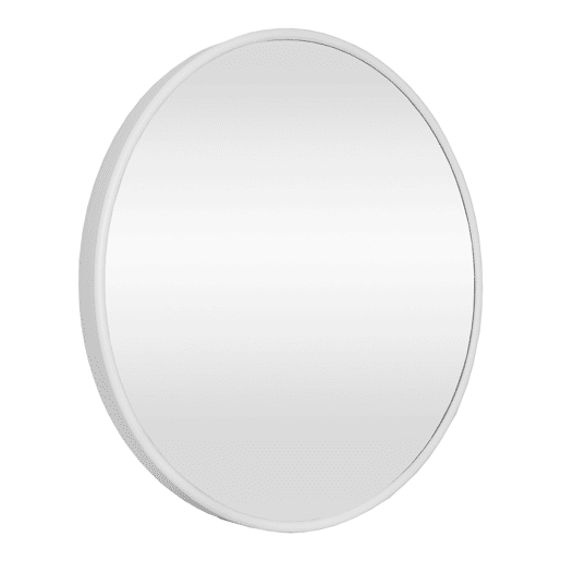 Espelho de parede Ordona redondo em alumínio tamanho 50 cm Branco