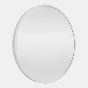 Espelho de parede Ordona redondo em alumínio tamanho 50 cm Branco