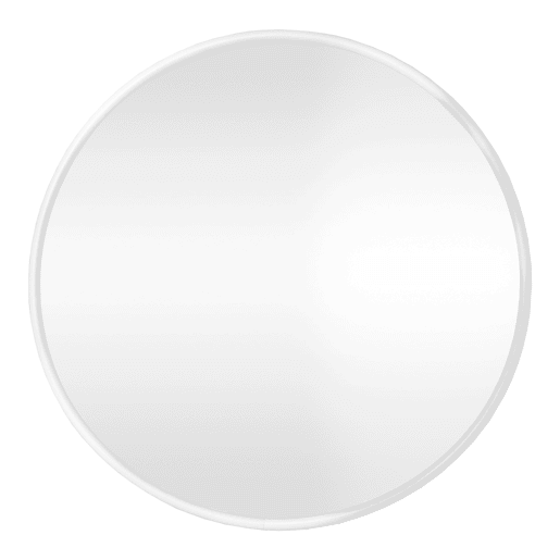 Espelho de parede Ordona redondo em alumínio tamanho 60 cm Branco